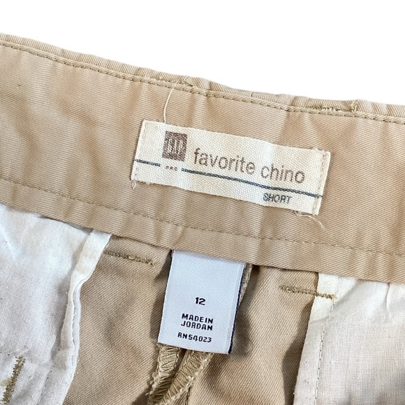 GAP Factory Favorite Chino Shorts Light Tan Khaki Size 12 Style 555022 3.5” - Picture 2 of 10